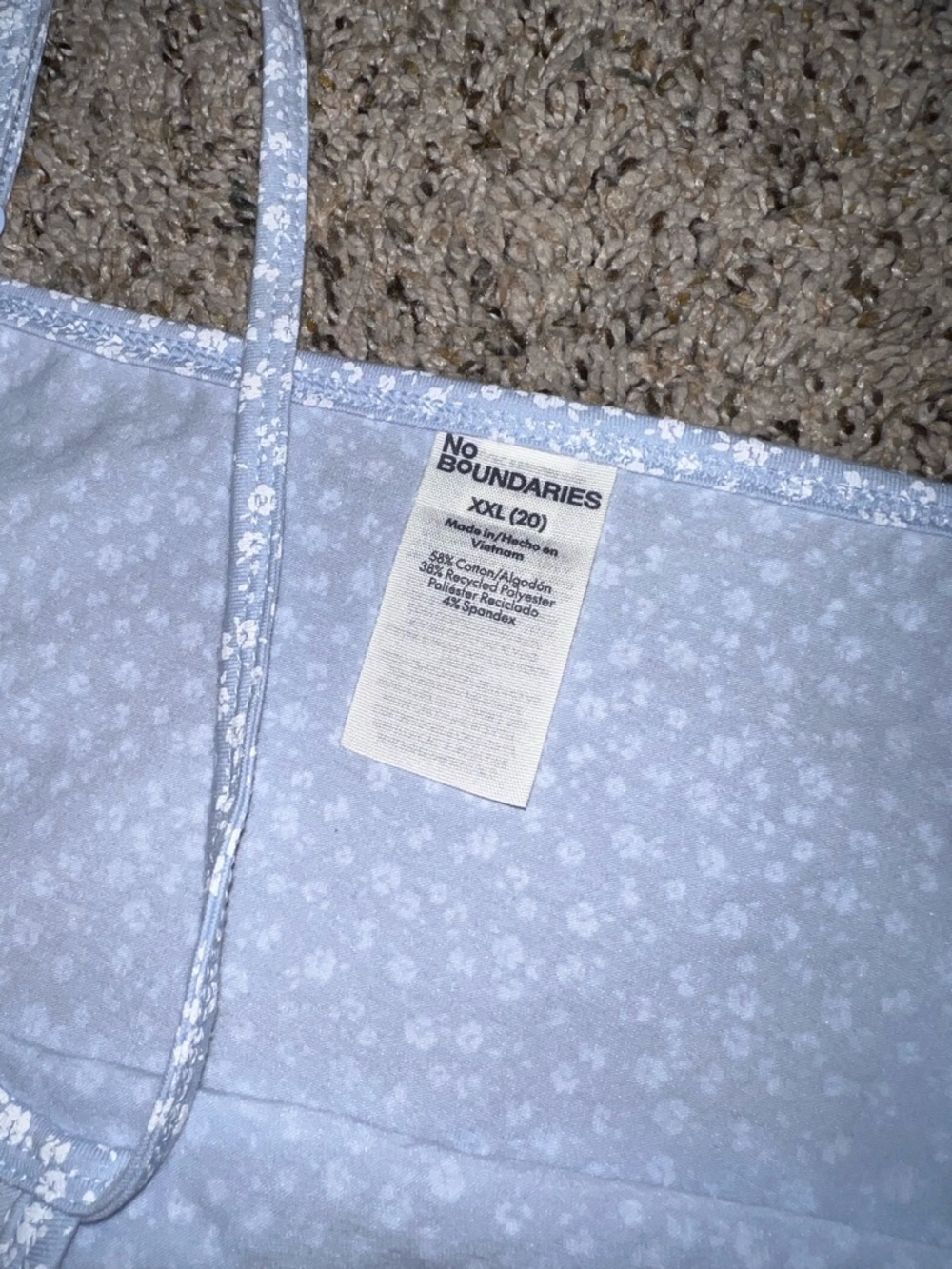 NWT No Boundaries Floral Henley Sleep Dress Pastel Blue XXL - Picture 6 of 7